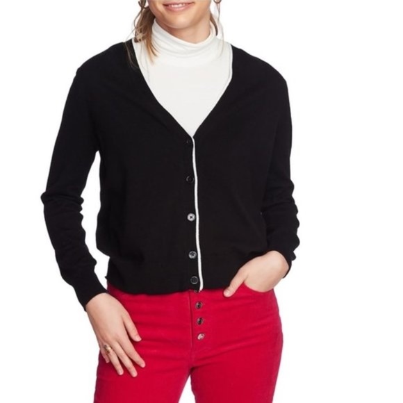 COURT & ROWE Elbow Detail Tipped Cardigan - Picture 1 of 7